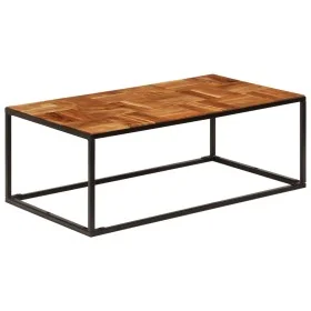 Mesa de centro madera maciza de acacia y acero 110x60x40 cm de vidaXL, Mesas de centro - Ref: Foro24-246678, Precio: 117,09 €...