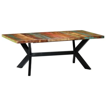Recycled solid wood dining table 200x100x75 cm by vidaXL, Kitchen and dining tables - Ref: Foro24-247429, Price: 476,91 €, Di...