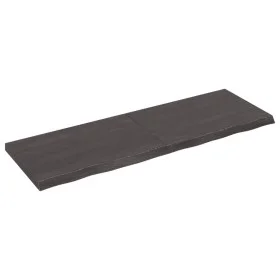 Estante pared madera roble tratada marrón oscuro 120x40x(2-4)cm by vidaXL, Shelves and shelves - Ref: Foro24-363814, Price: 3...