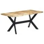Solid rough mango wood dining table 160x80x75 cm by vidaXL, Kitchen and dining tables - Ref: Foro24-247433, Price: 327,69 €, ...