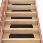 Felpudos autoadhesivos para escaleras, 15 unidades, 76 x 20 cm, marrón oscuro, rectangulares en Alfombrillas para escalones | Co