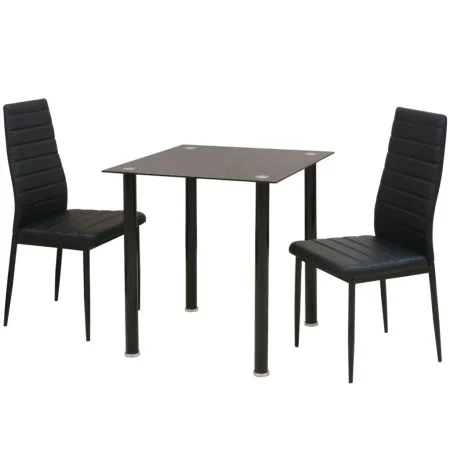 Schwarzes dreiteiliges Esstisch- und Stuhlset von vidaXL, Möbelsets für Küchen und Esszimmer - Ref: Foro24-242932, Preis: 163...
