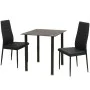 Schwarzes dreiteiliges Esstisch- und Stuhlset von vidaXL, Möbelsets für Küchen und Esszimmer - Ref: Foro24-242932, Preis: 163...