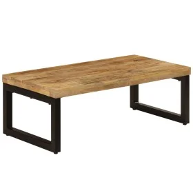 Solid mango wood and steel coffee table 100x50x35 cm by vidaXL, Coffee table - Ref: Foro24-247337, Price: 167,37 €, Discount: %