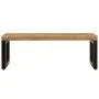 Mesa de centro madera maciza de mango y acero 100x50x35 cm de vidaXL, Mesas de centro - Ref: Foro24-247337, Precio: 167,34 €,...