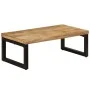 Mesa de centro madera maciza de mango y acero 100x50x35 cm de vidaXL, Mesas de centro - Ref: Foro24-247337, Precio: 167,34 €,...