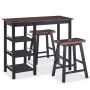 Black MDF 3-piece kitchen high table set by vidaXL, Furniture sets for kitchens and dining rooms - Ref: Foro24-245363, Price:...