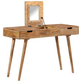 Mesa tocador con espejo madera maciza de mango 112x45x76 cm