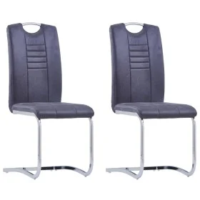 Cantilever dining chairs 2 pcs gray artificial suede leather by vidaXL, dining chairs - Ref: Foro24-281785, Price: 150,39 €, ...