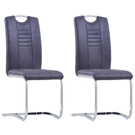 Cantilever dining chairs 2 pcs gray artificial suede leather by vidaXL, dining chairs - Ref: Foro24-281785, Price: 150,39 €, ...
