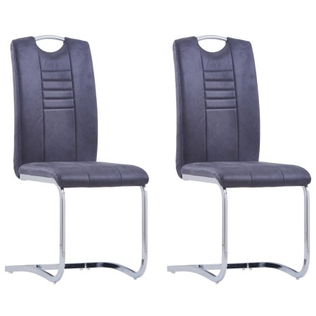 Freischwinger-Esszimmerstühle, 2 Stück, graues Kunstleder von vidaXL, Essstühle - Ref: Foro24-281785, Preis: 142,94 €, Rabatt: %
