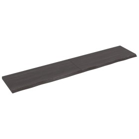 Estante pared madera roble tratada marrón oscuro 200x40x(2-4)cm