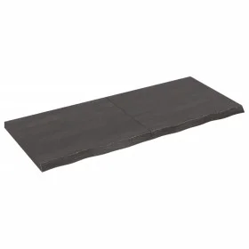 Estante pared madera roble tratada marrón oscuro 120x50x(2-4)cm by vidaXL, Shelves and shelves - Ref: Foro24-363816, Price: 4...