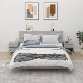 Bedside tables 2 units gray Sonoma 40x35x50 cm by vidaXL, Lockers and storage cabinets - Ref: Foro24-821839, Price: 74,64 €, ...