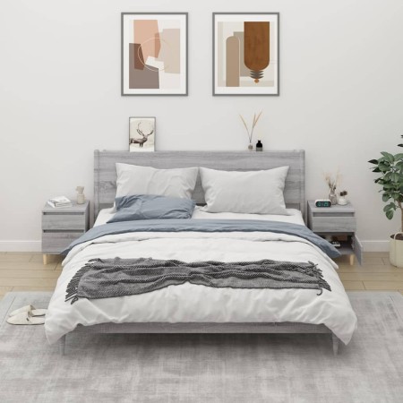 Nachttische 2 Einheiten Sonoma grau 40x35x50 cm von vidaXL, Schließfächer und Lagerschränke - Ref: Foro24-821839, Preis: 74,6...