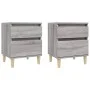 Mesitas de noche 2 unidades gris Sonoma 40x35x50 cm de vidaXL, Taquillas y armarios de almacenamiento - Ref: Foro24-821839, P...