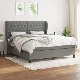 Boxspringbett mit dunkelgrauer Stoffmatratze 160x200 cm von vidaXL, Betten und Lattenroste - Ref: Foro24-3128214, Preis: 600,...