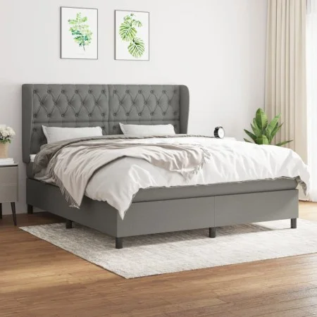 Box spring bed with dark gray fabric mattress 160x200 cm by vidaXL, Beds and slatted bases - Ref: Foro24-3128214, Price: 600,...