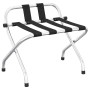 Soporte para maletas con respaldo plateado 56x39x52 cm