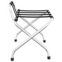 Soporte para maletas con respaldo plateado 56x39x52 cm
