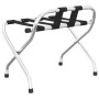 Soporte para maletas con respaldo plateado 56x39x52 cm