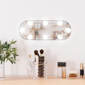 Oval wall mirror with glass LED lights 15x40 cm by vidaXL, Mirrors - Ref: Foro24-3189158, Price: 27,01 €, Discount: %