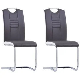 Cantilever dining chairs 2 units synthetic leather gray by vidaXL, dining chairs - Ref: Foro24-281773, Price: 153,20 €, Disco...