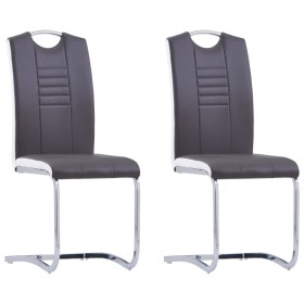 Freischwinger Esszimmerstühle 2 Einheiten Kunstleder grau von vidaXL, Essstühle - Ref: Foro24-281773, Preis: 145,04 €, Rabatt: %