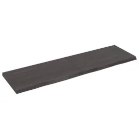Estante pared madera roble tratada marrón oscuro 140x40x(2-4)cm by vidaXL, Shelves and shelves - Ref: Foro24-363822, Price: 4...
