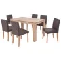 Chairs and dining table 7 pieces oak and brown artificial leather by vidaXL, Furniture sets for kitchens and dining rooms - R...