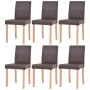 Chairs and dining table 7 pieces oak and brown artificial leather by vidaXL, Furniture sets for kitchens and dining rooms - R...