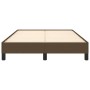 Estructura de cama sin colchón tela marrón oscuro 120x190 cm