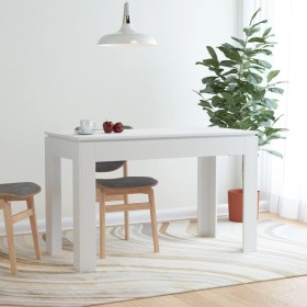 Mesa de comedor de madera contrachapada blanco 120x60x76 cm