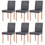 7-teiliges Esszimmerset aus Eiche und schwarzem Kunstleder von vidaXL, Möbelsets für Küchen und Esszimmer - Ref: Foro24-24352...