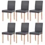 7-teiliges Esszimmerset aus Eiche und schwarzem Kunstleder von vidaXL, Möbelsets für Küchen und Esszimmer - Ref: Foro24-24352...