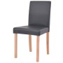 7-teiliges Esszimmerset aus Eiche und schwarzem Kunstleder von vidaXL, Möbelsets für Küchen und Esszimmer - Ref: Foro24-24352...