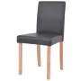 7-teiliges Esszimmerset aus Eiche und schwarzem Kunstleder von vidaXL, Möbelsets für Küchen und Esszimmer - Ref: Foro24-24352...