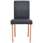 7-teiliges Esszimmerset aus Eiche und schwarzem Kunstleder von vidaXL, Möbelsets für Küchen und Esszimmer - Ref: Foro24-24352...
