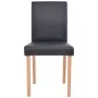 7-teiliges Esszimmerset aus Eiche und schwarzem Kunstleder von vidaXL, Möbelsets für Küchen und Esszimmer - Ref: Foro24-24352...