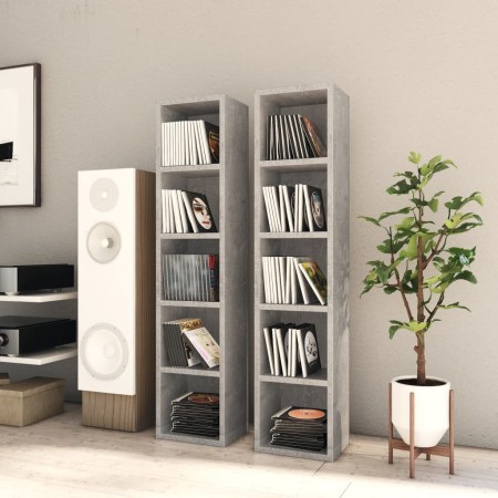 Estantería de CD 2 uds gris hormigón contrachapada 21x16x93,5cm von vidaXL, CD- und DVD-Speicher - Ref: Foro24-802700, Preis:...