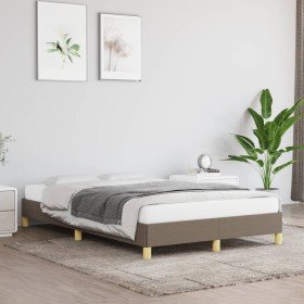 Estructura de cama sin colchón tela gris taupe 120x190 cm Estructura de cama sin colchón tela gris taupe 120x190 cm