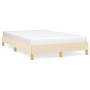Estructura de cama sin colchón tela crema 120x190 cm