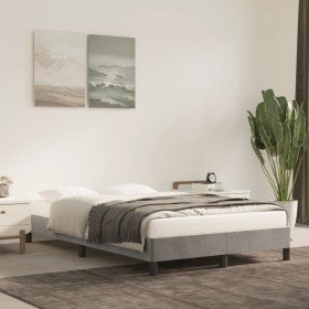 Estructura de cama sin colchón terciopelo gris claro 120x190 cm en Camas y somieres | Comprar online en Foro24