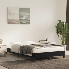 Estructura de cama sin colchón terciopelo negro 120x190 cm