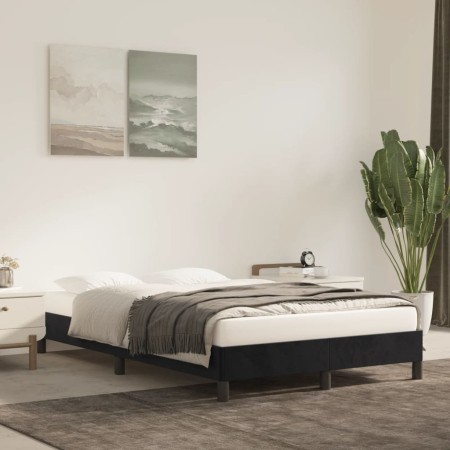 Estructura de cama sin colchón terciopelo negro 120x190 cm