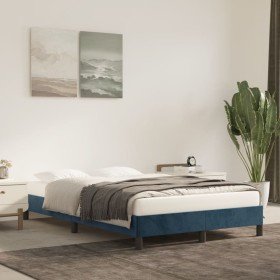 Estructura de cama sin colchón terciopelo azul oscuro 120x190cm Estructura de cama sin colchón terciopelo azul oscuro 120x190cm