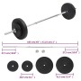 Barbell set with 30 kg weights by vidaXL, free weight - Ref: Foro24-93585, Price: 115,77 €, Discount: %