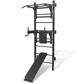 Multi-purpose black wall-mounted weight machine by vidaXL, bodybuilding equipment - Ref: Foro24-91367, Price: 276,42 €, Disco...