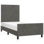 Dark gray velvet bed frame with headboard 90x190cm by vidaXL, Beds and slatted bases - Ref: Foro24-3125606, Price: 140,03 €, ...