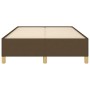 Estructura de cama sin colchón tela marrón oscuro 120x190 cm